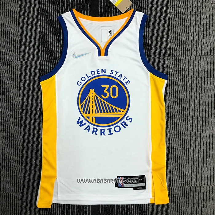 Camiseta Golden State Warriors Stephen Curry 2974th 3 Points Blanco